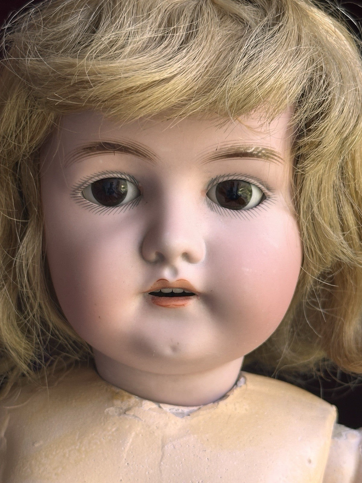 Antique German Armand Marseille 23” Princess Doll Bisque Head Composition Body