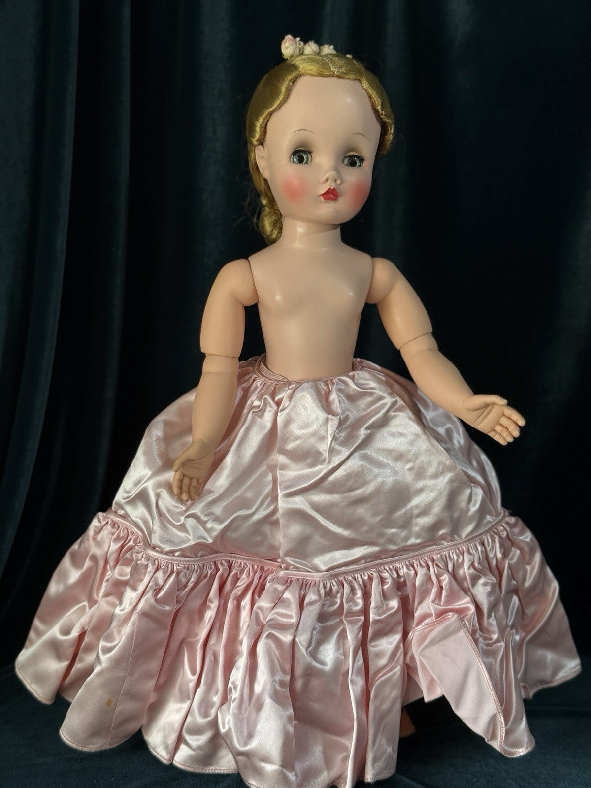 Rare!!! All Original Vintage 1950’s Madame Alexander 24” Binnie In Pink Gown