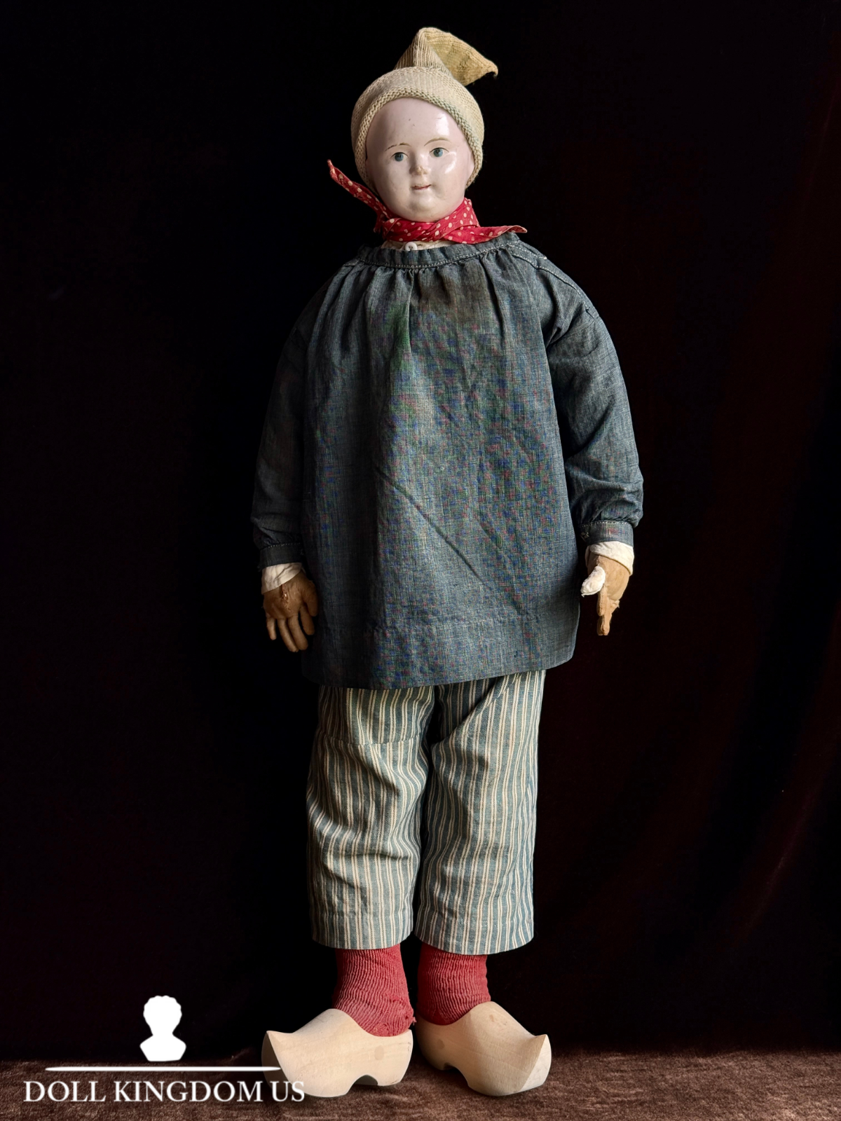 Antique French 23” Papier Mache Male Doll