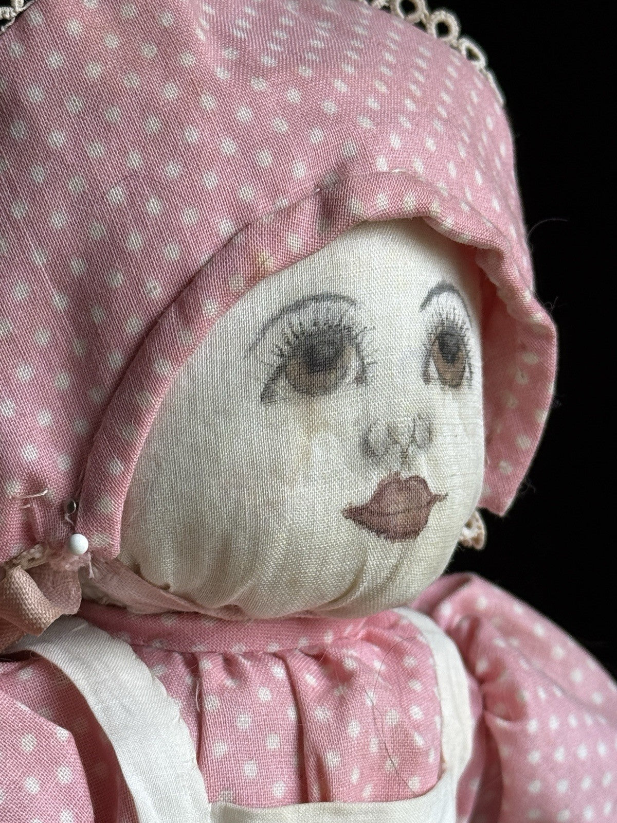 Vintage American 13” Handmade Folk Cloth Rag Doll