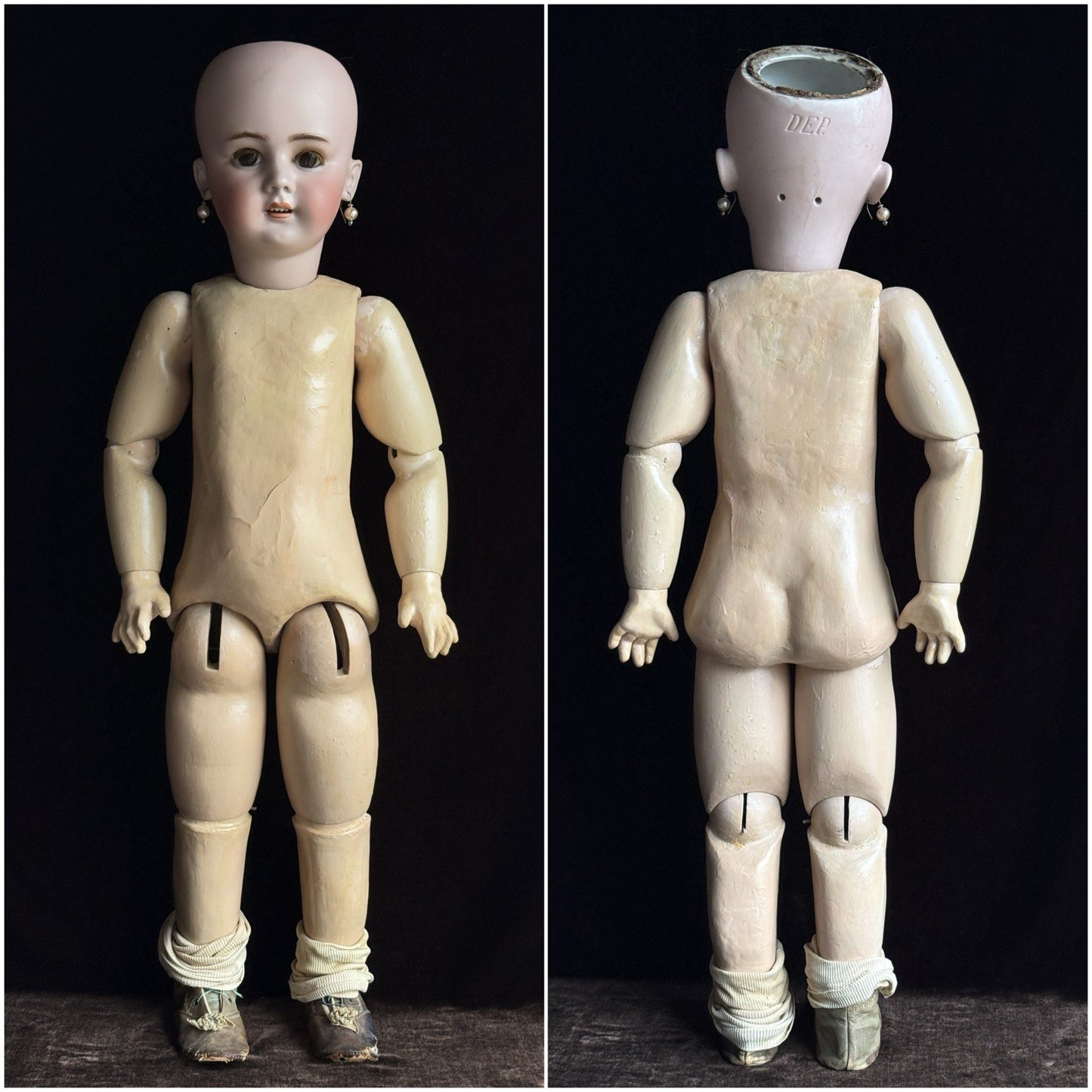 Large Antique German French 30” Tete Jumeau Simon Halbig Dep Bisque Head Doll