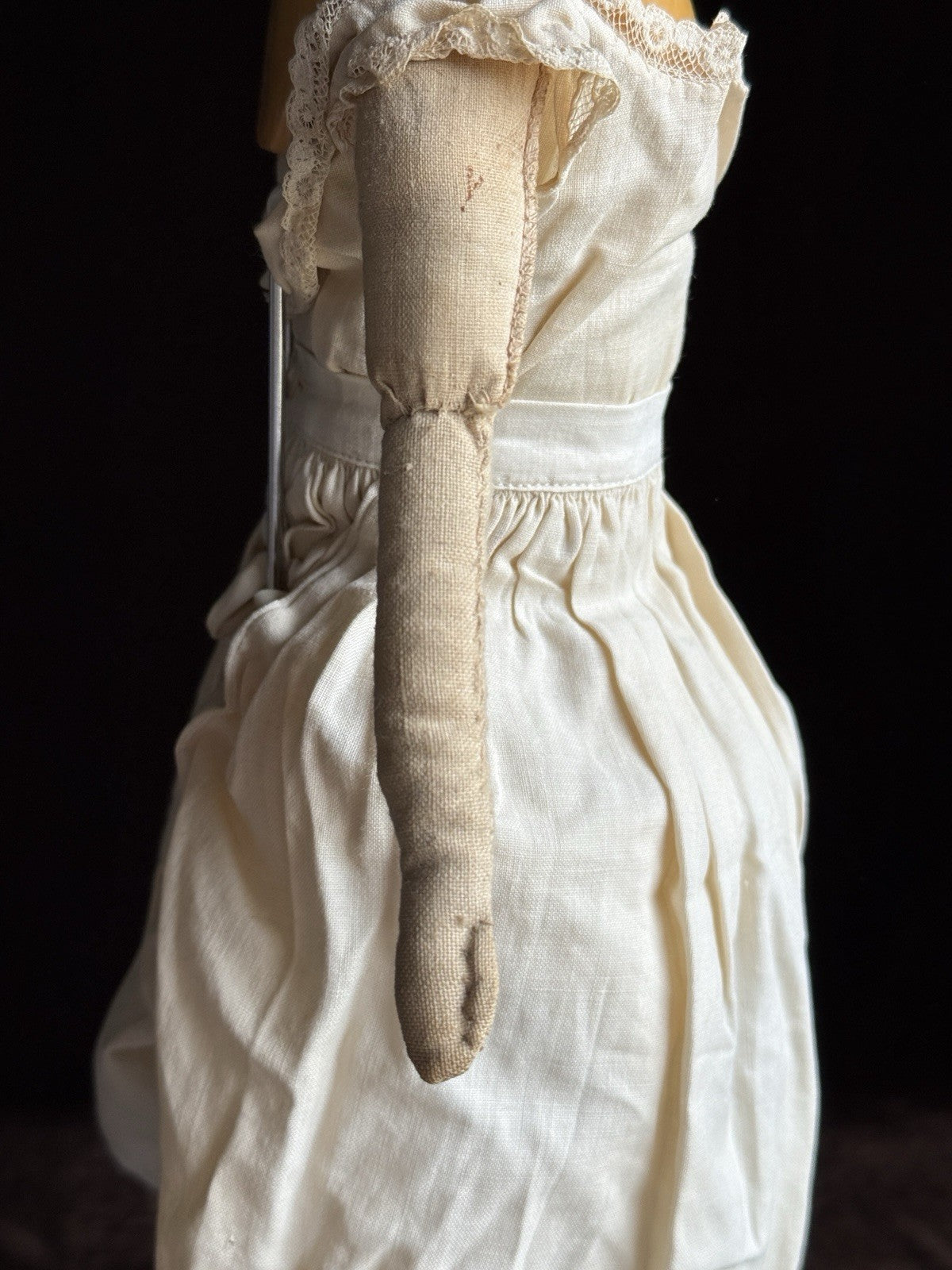 Antique German 20.5” Papier Mache Shoulder Head Cloth Body Doll