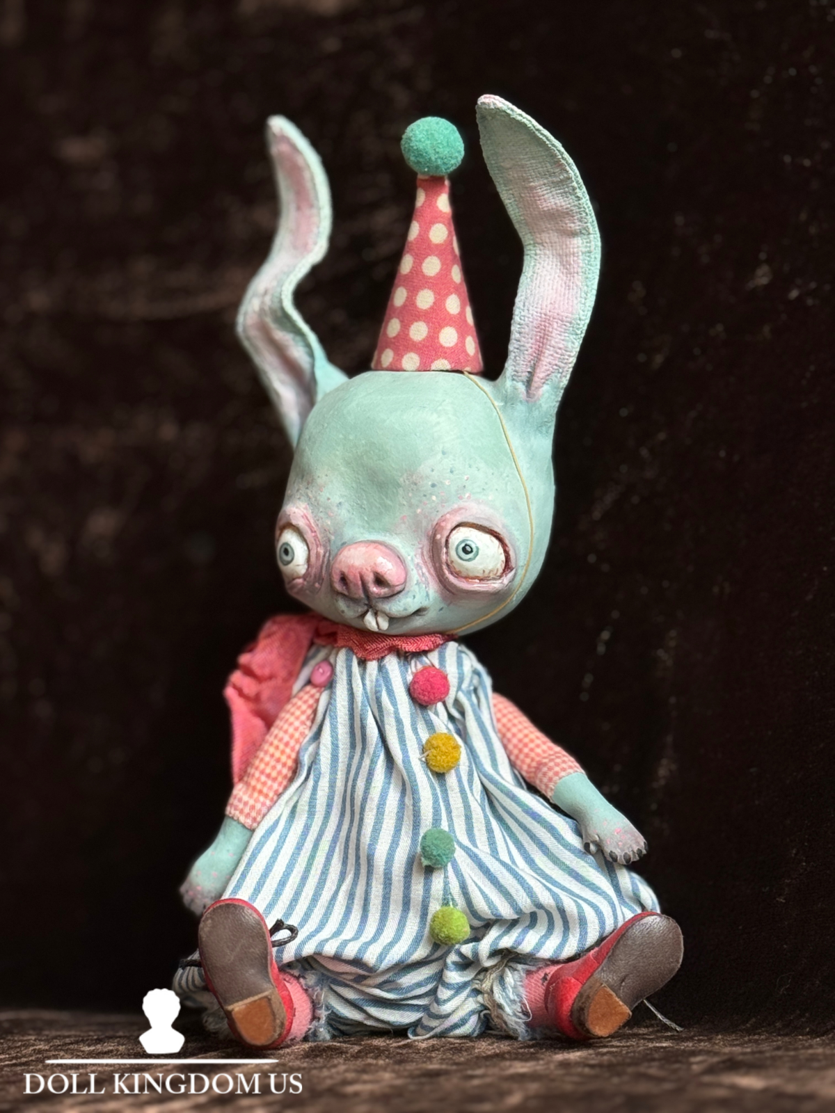 OOAK Russian Kardenchiki Artist Karina Burkatskaya 9.25" Bunny Monster Art Doll