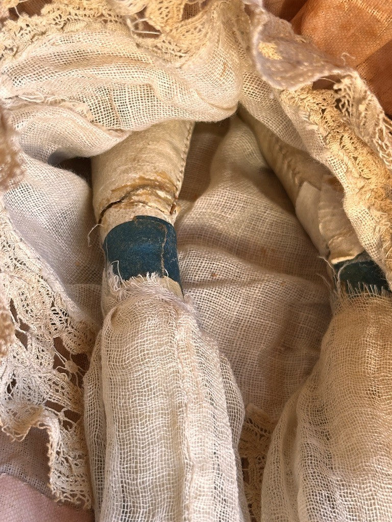 Antique German 13” Papier Mache Milliner’s Model Doll with Bun