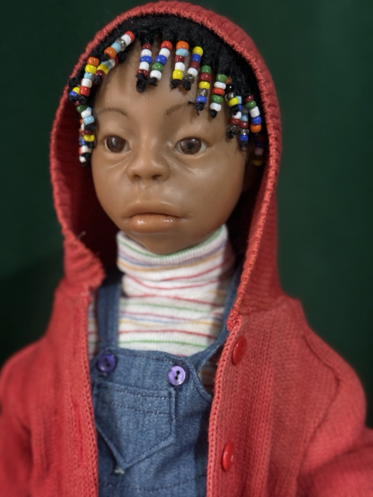 OOAK (?) Artist Carol Trobe Handmade Mixed Media 19” Doll “Cild With Jump Rope”