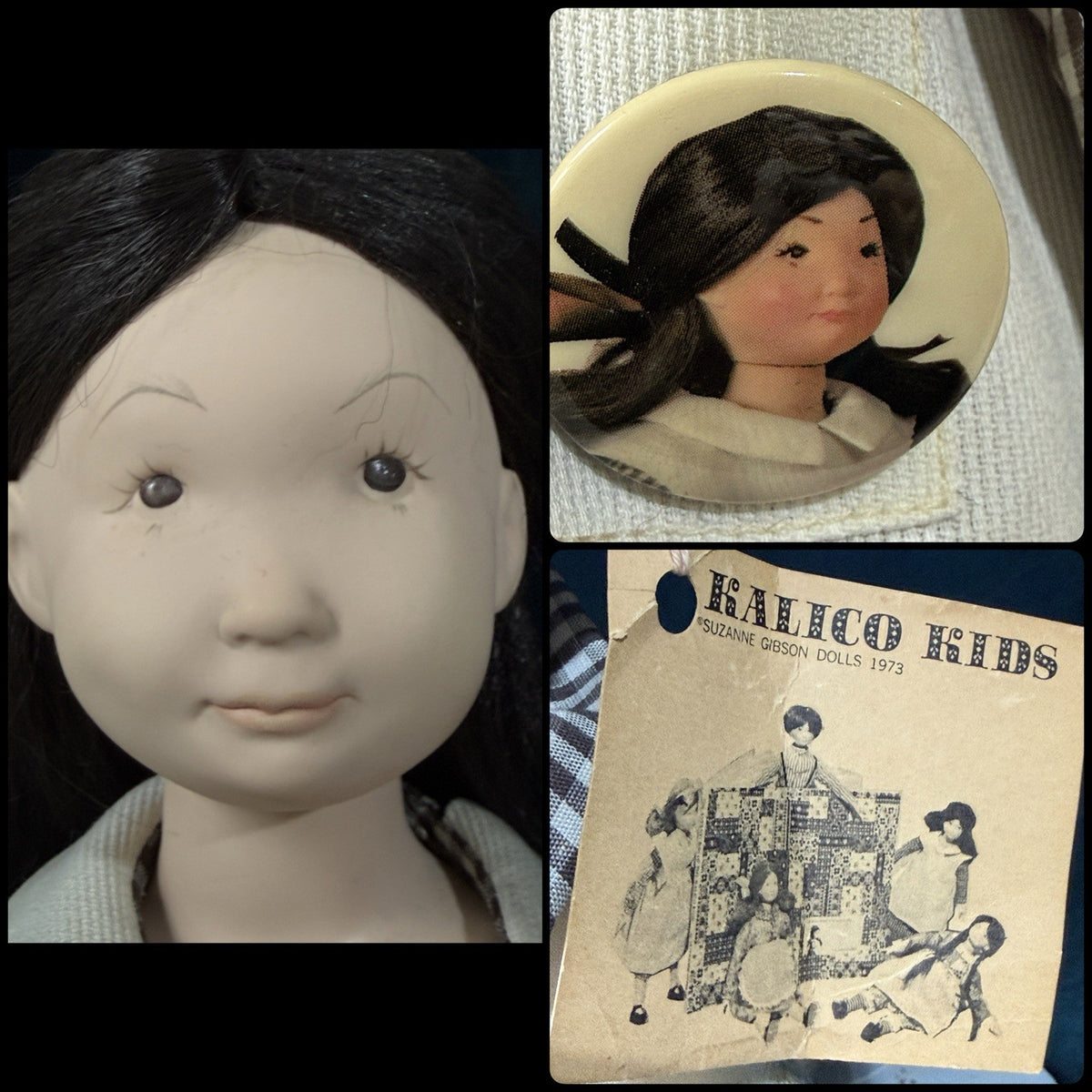 Lot Of 6 Vintage 1973 Kalico Kids Vinyl Dolls By Suzanne Gibson