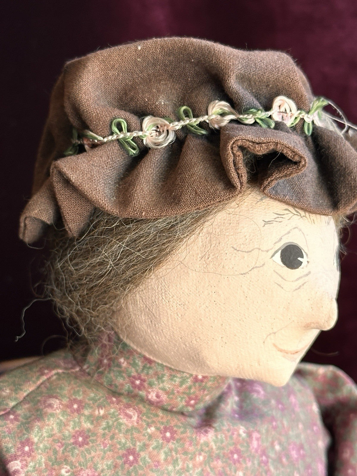 Vintage NIADA Artist Ellen Turner Cloth Painted Handmade Doll with Tag