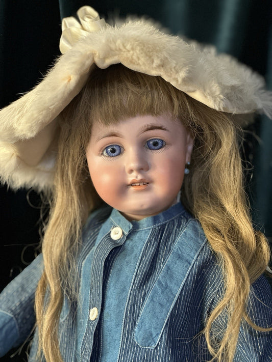 Antique German 23” Gebruder Kuhnlenz 44.31 DEP Bisque Head Doll