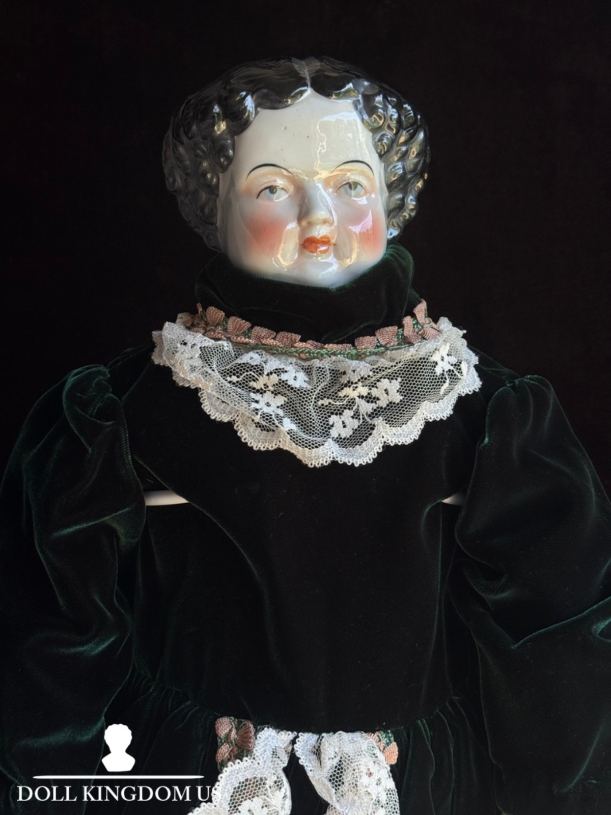 Large Vintage 28” Flat Top Brunette China Head Doll Made in Japan