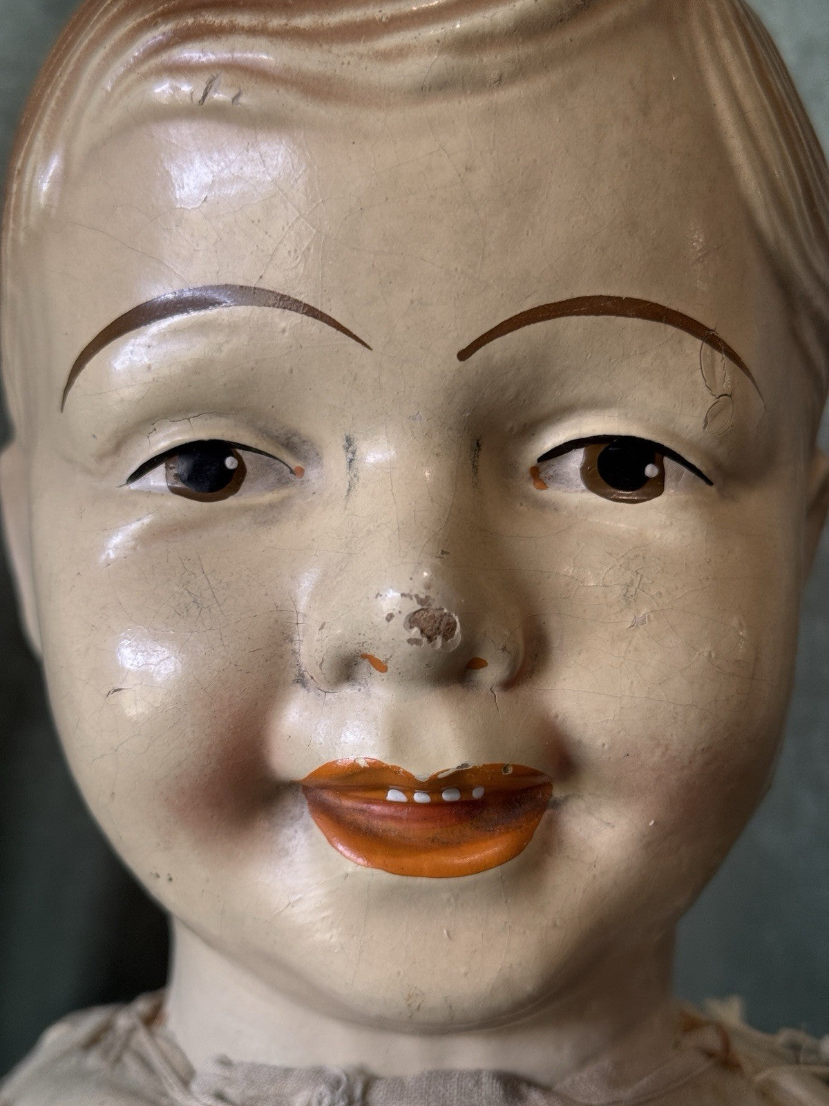 Antique American 1918 Butler Brothers 31” Carnival Boy Composition Doll