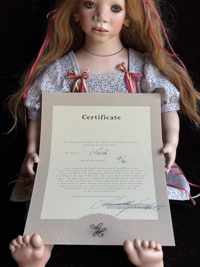 Lifelike Annette Himstedt 26” Porcelain Doll MELA New in Box LE 90 Certificate
