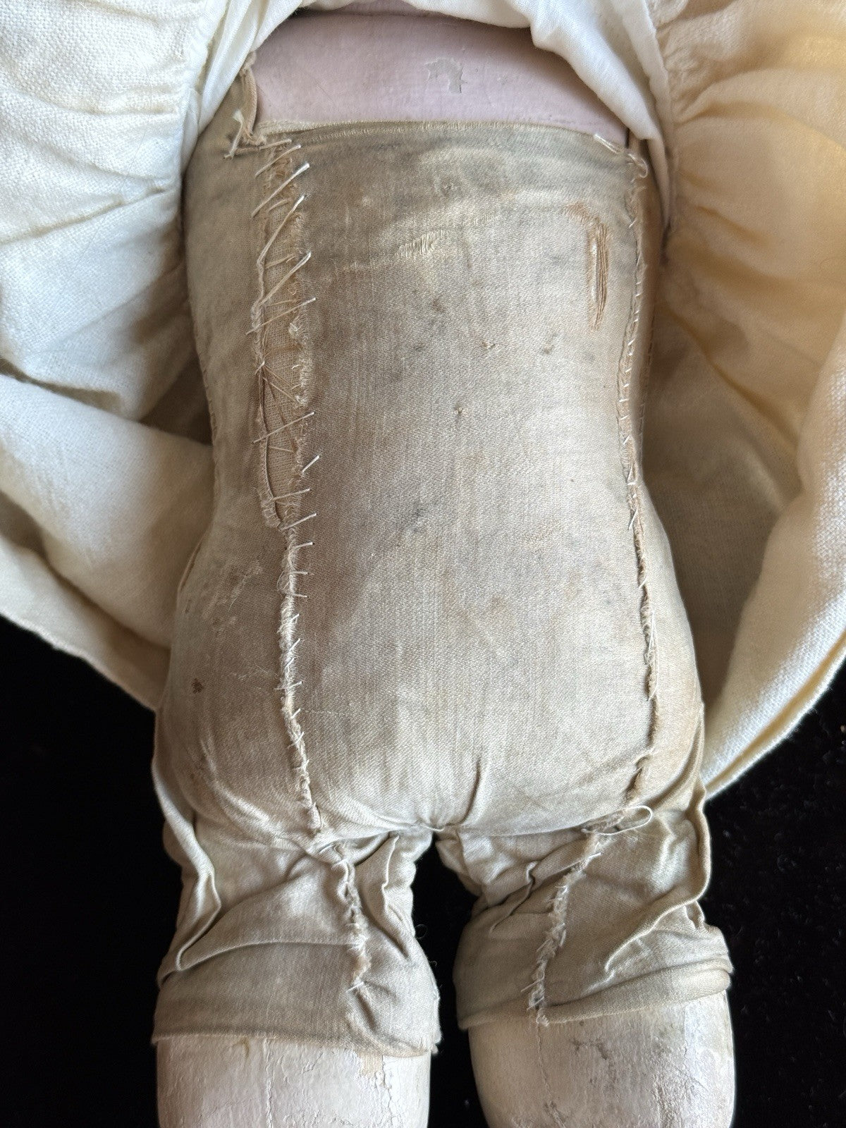 Antique American Martha Chase 15.5” Oil Painted Cloth Baby Doll