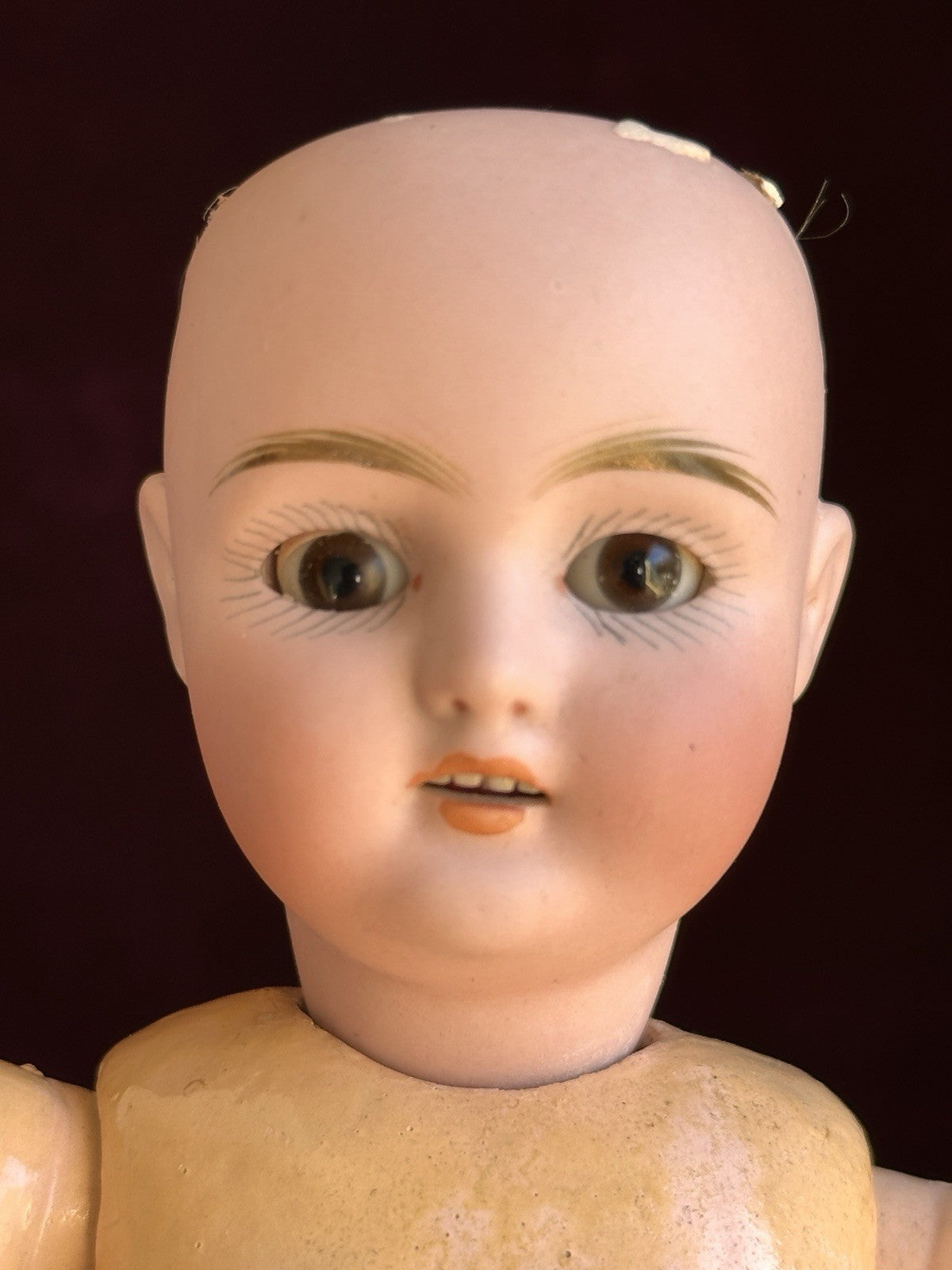 Petite Antique German 9.5” Catterfelder Puppen Fabrik 502 Bisque Head Doll