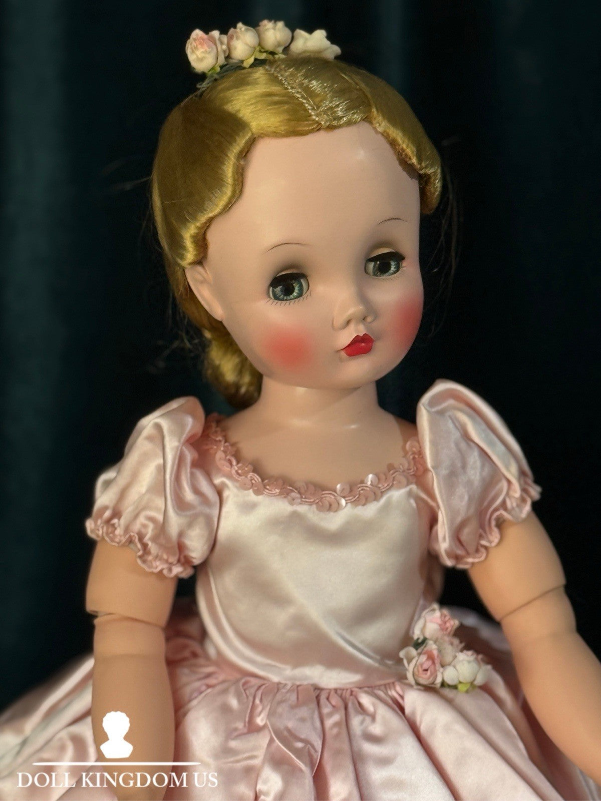 Rare!!! All Original Vintage 1950’s Madame Alexander 24” Binnie In Pink Gown