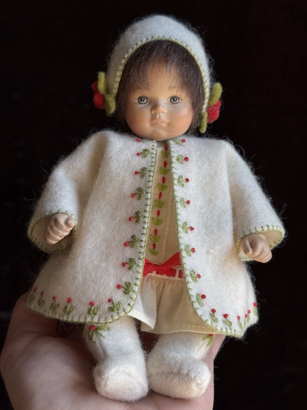 Collectible Erika Catellani 6” Carved Wooden Baby Doll Irma LE 25