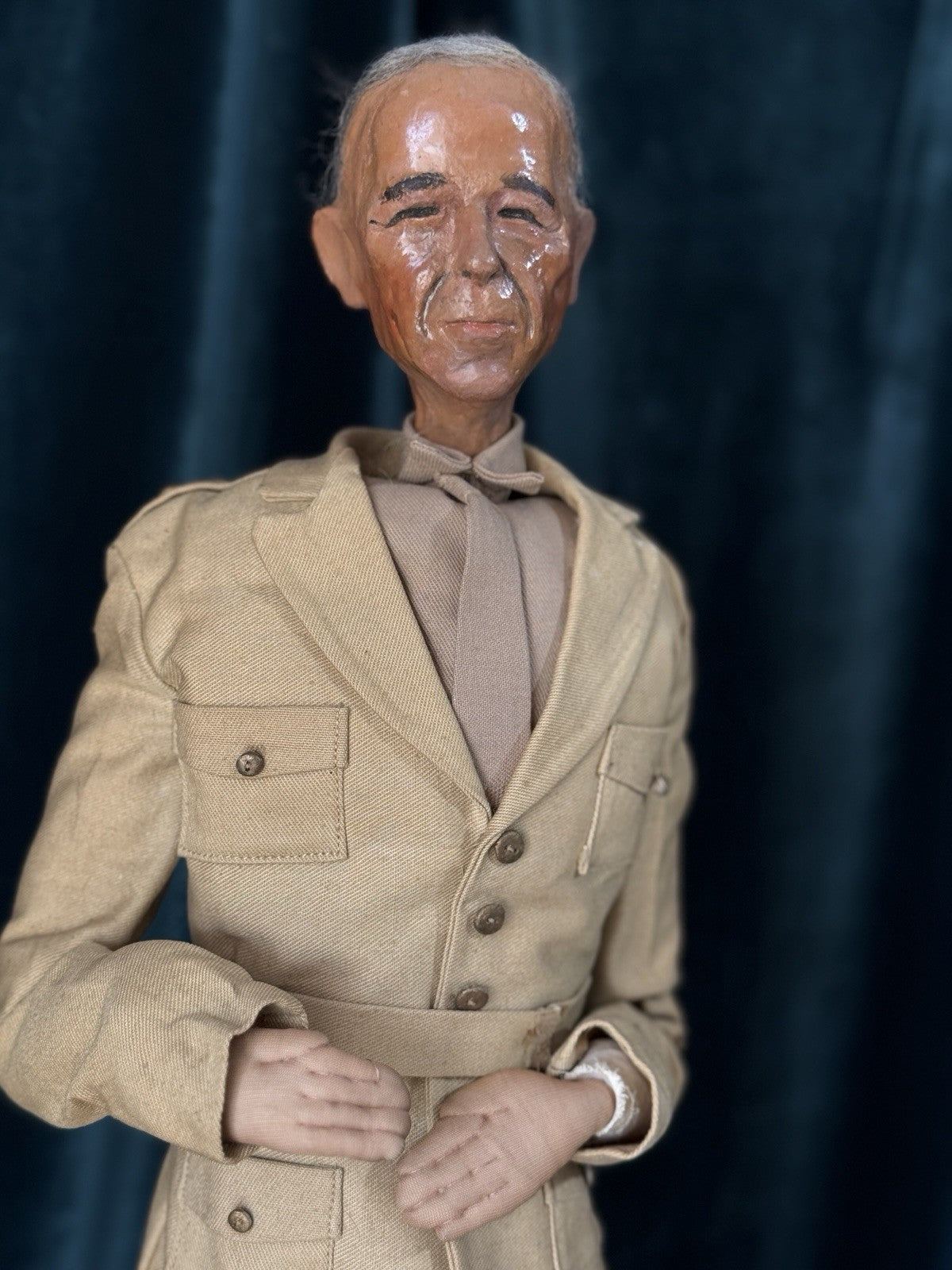 Character General Douglas MacArthur (?) 25” Stockinete Doll by Bernard Ravca (?)