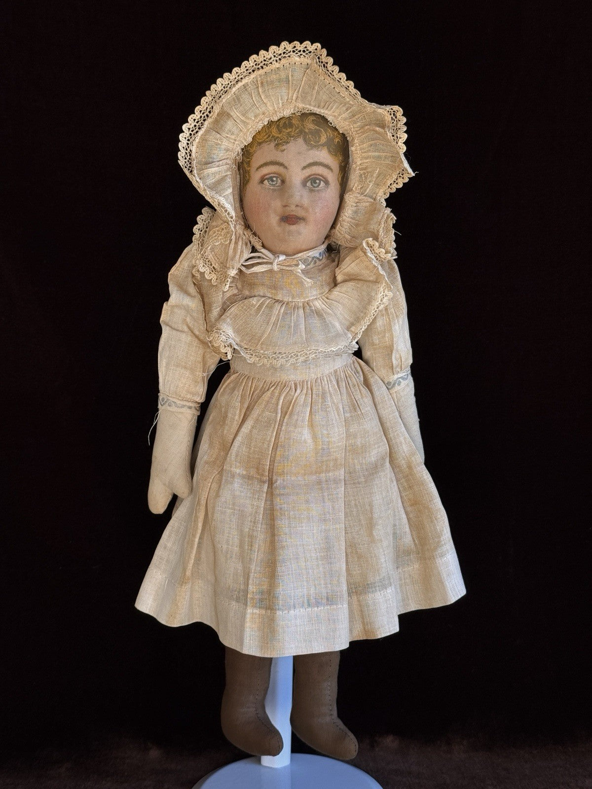 Antique American 13.5" Bruckner Babyland Lithograph Rag Doll