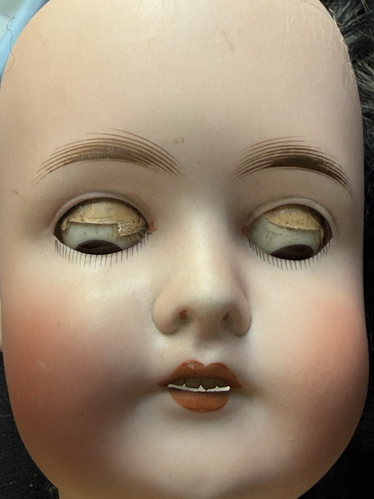 Antique German Queen Louise Doll Bisque Head Composition Body 24” Doll - Damaged