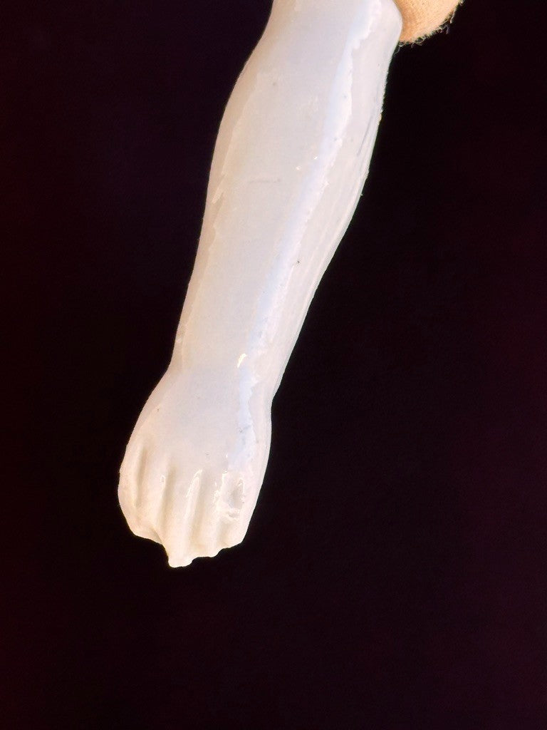 Antique German 16.5” Flat Top Highbrow China Shoulder Head Doll