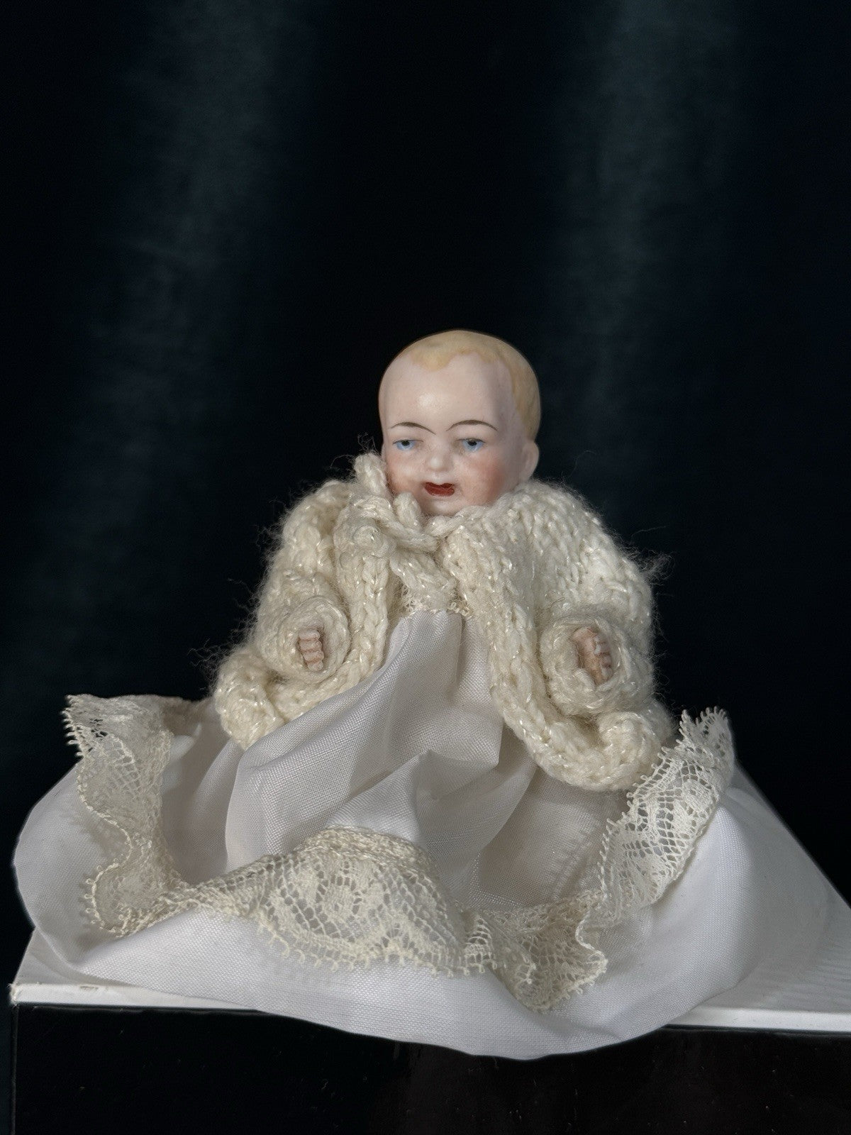 Antique German 5” All Bisque Miniature Baby Doll