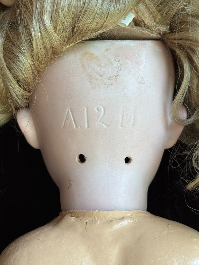 Large Antique German 27” Armand Marseille Bisque Socket Head Doll