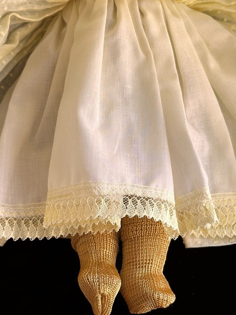 Tiny Antique American Martha Chase 12" Oil Painted Cloth Baby Doll