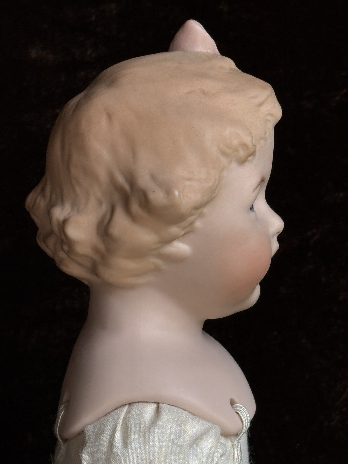 Porcelain 13.5” Repro of Antique Gebruder Heubach 7851 Character Girl Doll