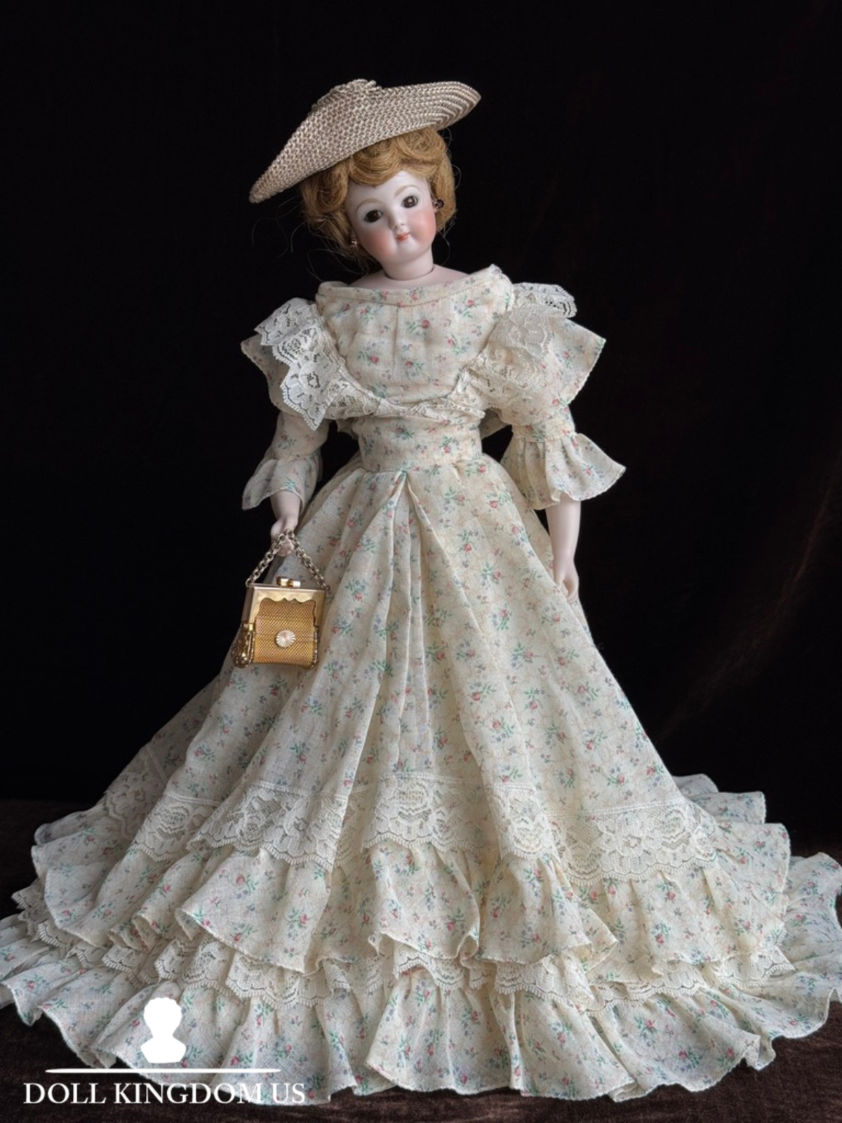 Vintage Artist Porcelain 16” Reproduction of Antique French Fashion Doll