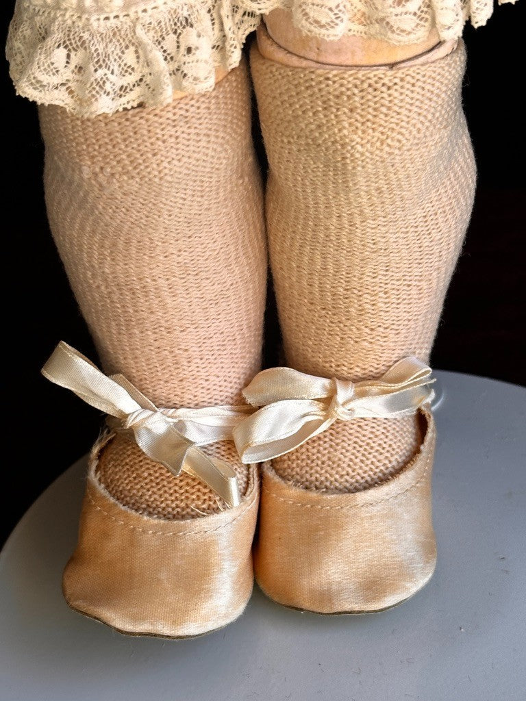 Antique German 20.5” Sonnenberg 117 Belton Type Closed Mouth Bisque Head Doll