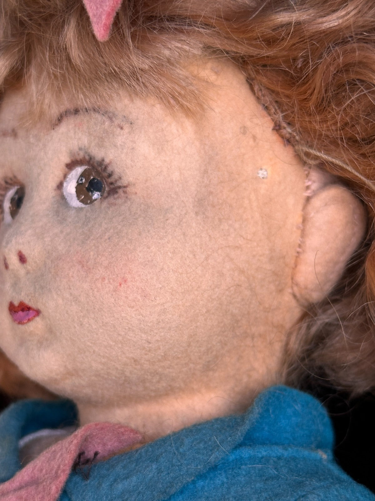 Vintage Italian 12” Lenci 111 Felt Cloth Character Girl Doll