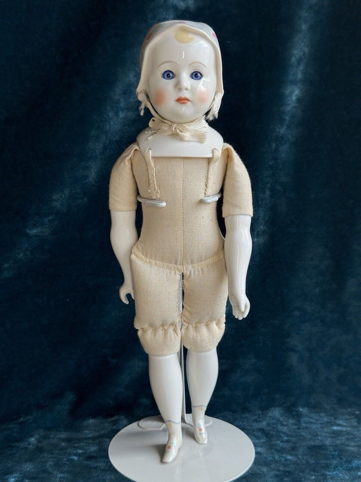 Rare 12.5” Vintage 1948 Emma Clear Signed Stuart Baby China Doll Glass Eyes