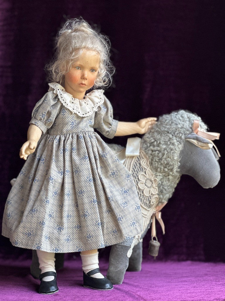 OOAK 1987 Collectible 17" Jointed Wooden Doll by German Artist Regina Sandreuter