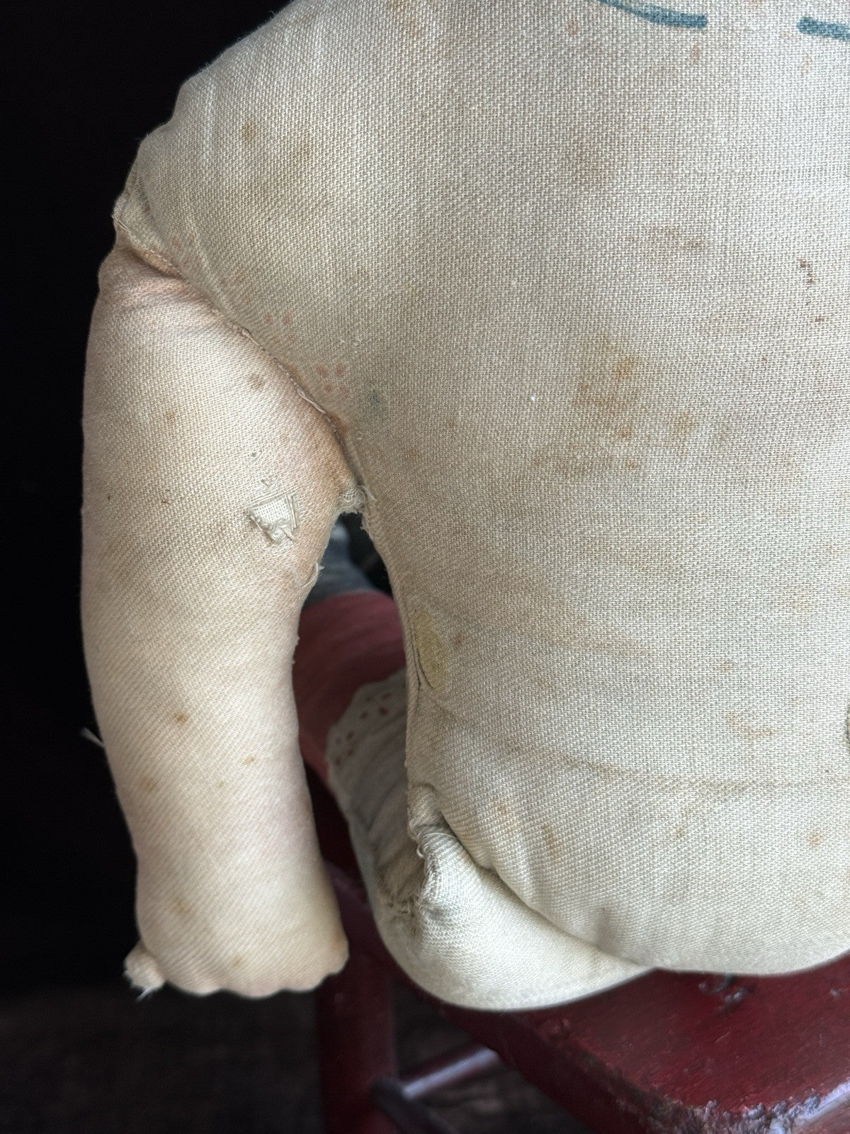 Antique Large 25” Art Fabric Mills Merrie Marie Lithograph Cloth Rag Doll