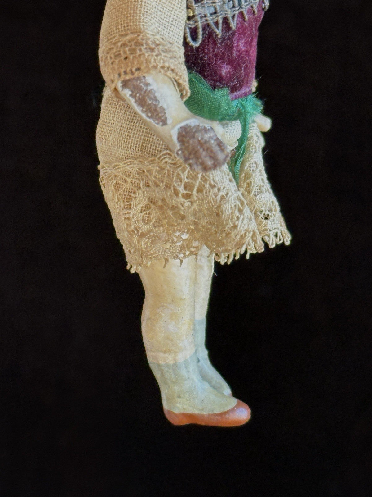 Antique French 3.75” SFBJ 301 Bisque Head Dollhouse Doll