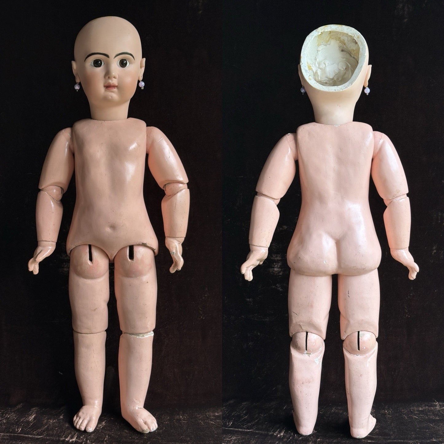 Large Antique French Original Restored JUMEAU 32” Bisque Head Doll