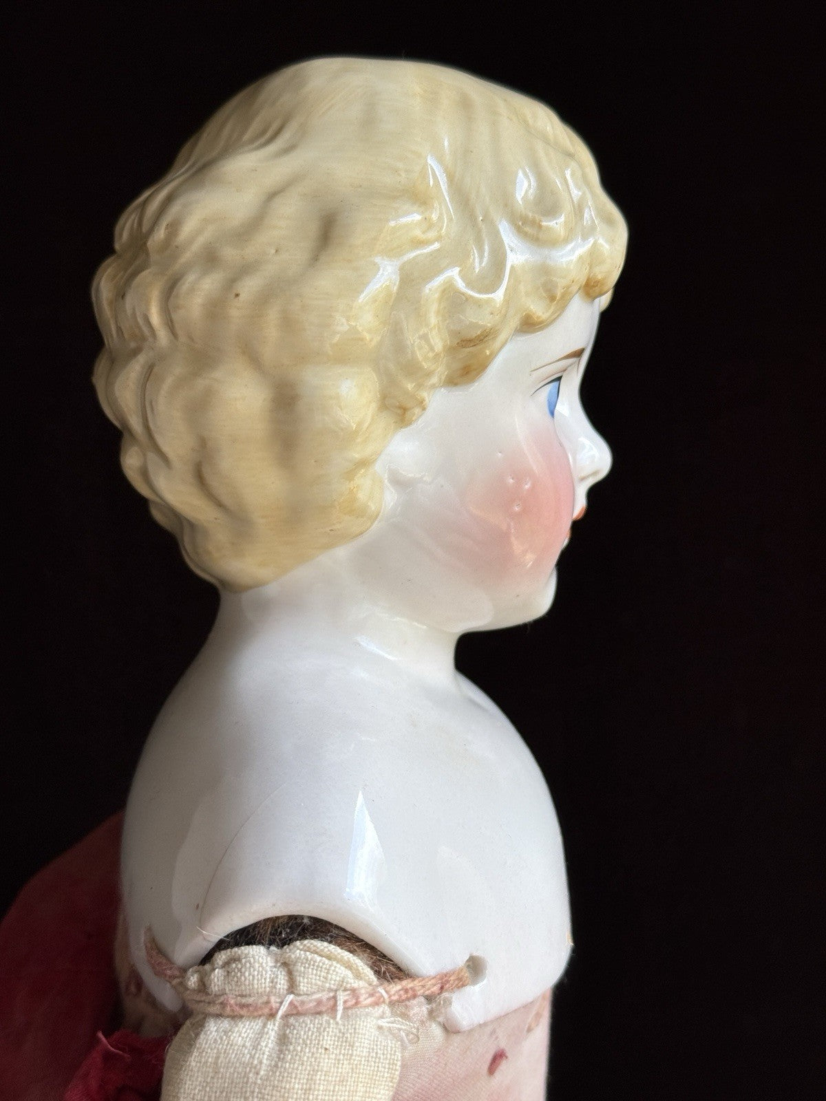 Antique German 20” Kling China Shoulder Head Doll