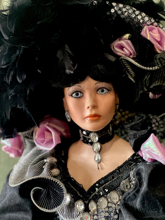 Collectible Large 42” Porcelain Doll “Platinum” by Rustie LE 700 COA/Stand