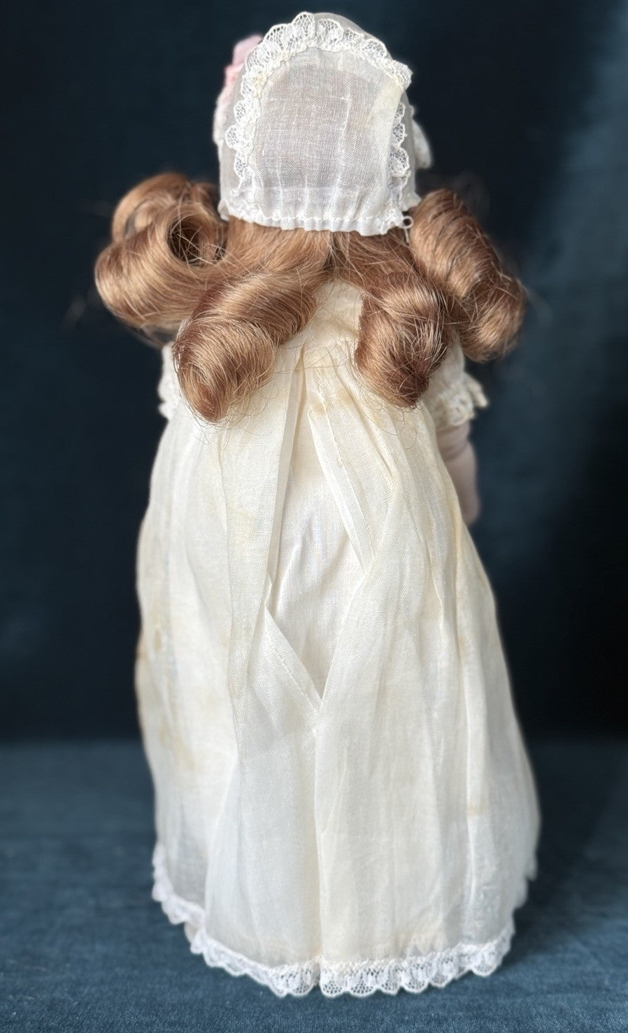 Porcelain/Composition Reproduction of Antique French Jumeau Bleuette 11” Doll