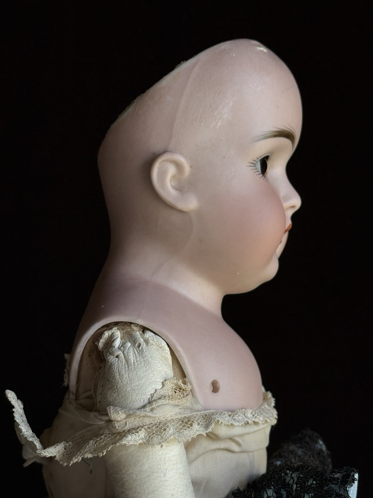 Antique German 17.5” Early Kestner 148 Head Bisque Shoulder Head Doll