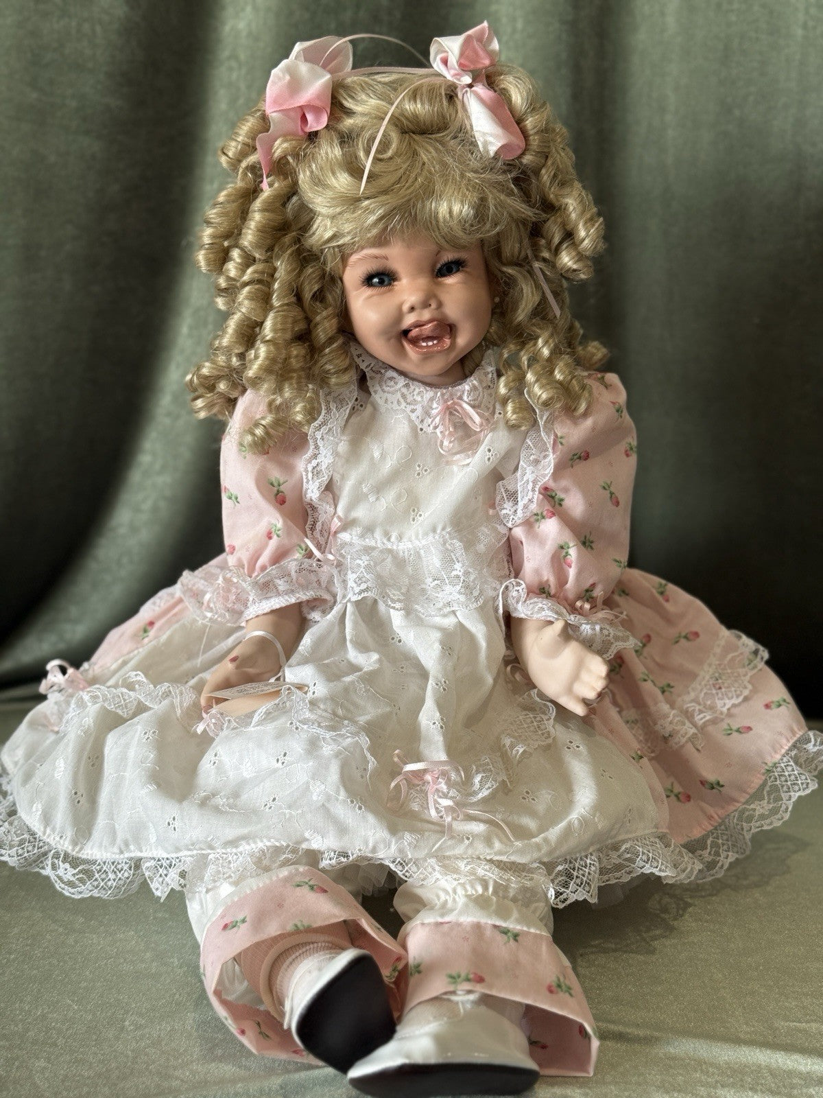 Artist Reproduction Of Porcelain 28” Doll “Lacey”