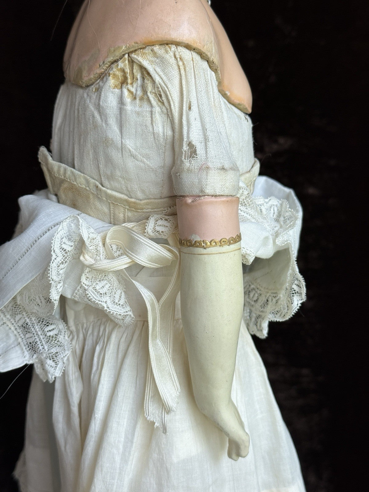 Rare 23” Antique German Cuno Otto Dressel Papier Mache Portrait Lady Doll
