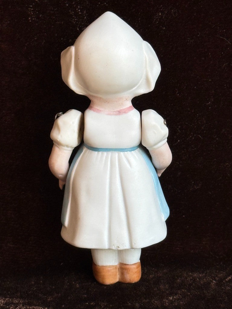 Lot of 2 Antique German and Japan Miniature All Bisque Dutch Dolls