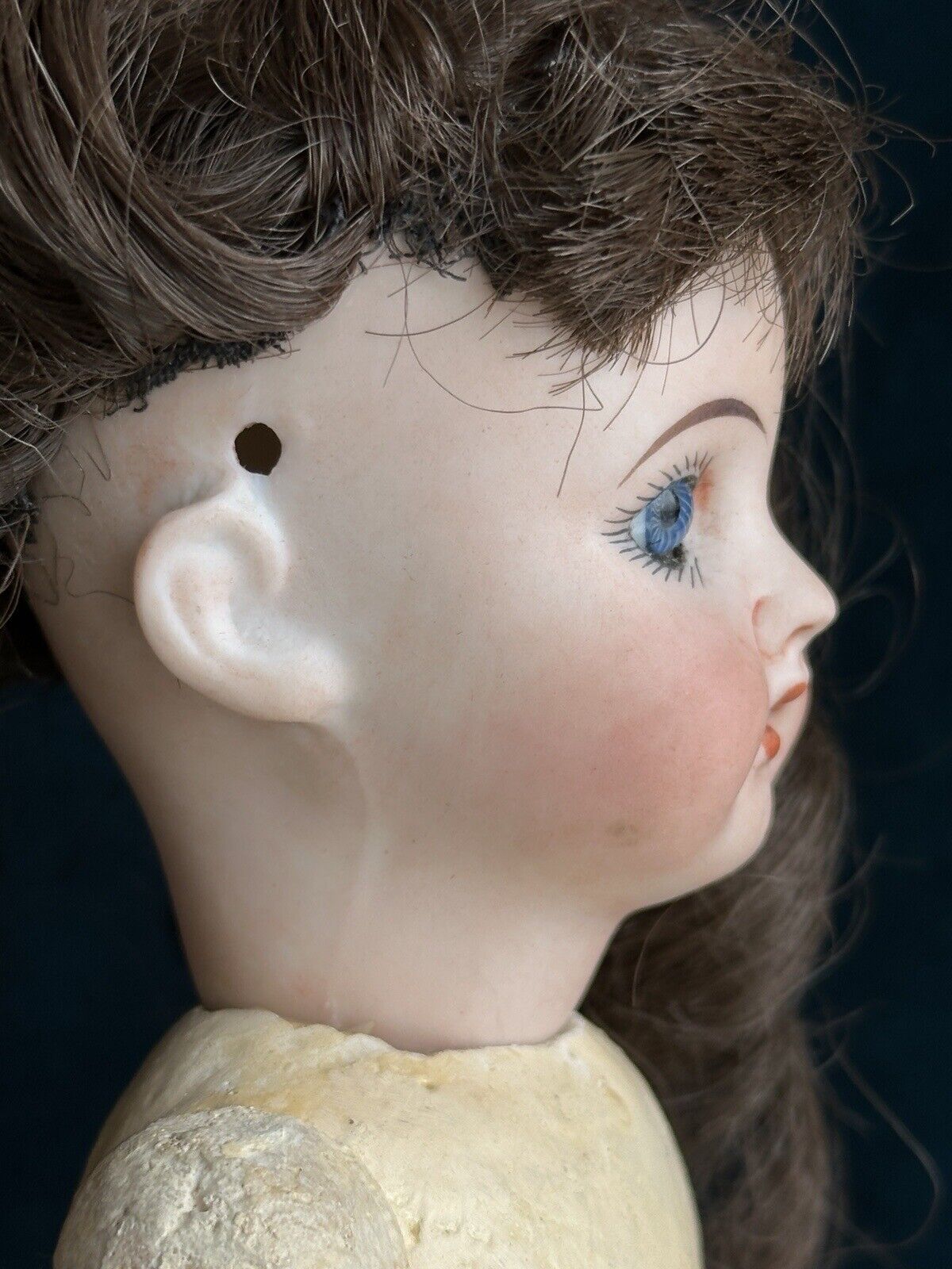 Antique German 12.5” Max Rader or Recknagel R DEP X Bisque Head Doll