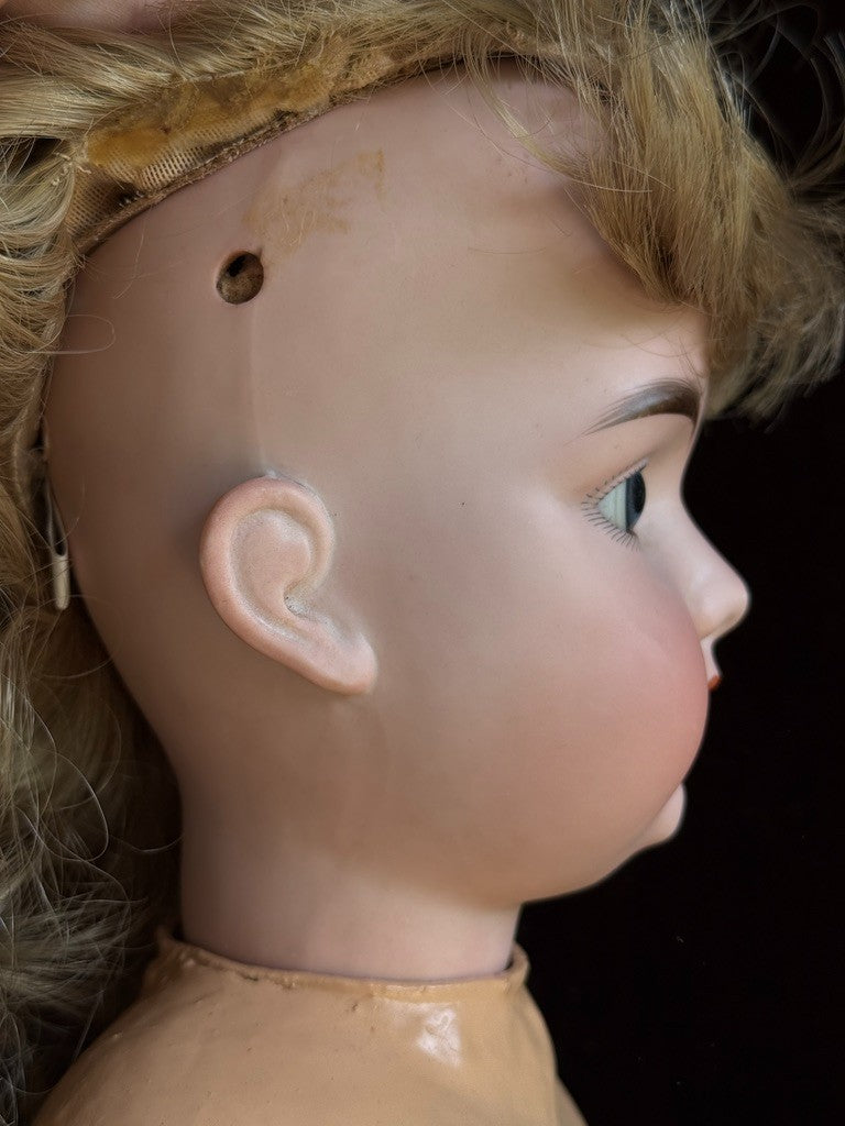 Large Antique German 27” Armand Marseille Bisque Socket Head Doll