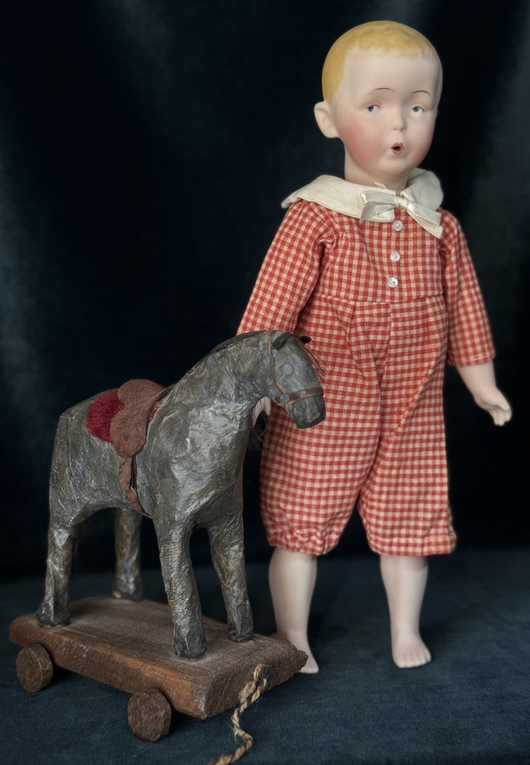 Reproduction Of Antique Gebruder Heubach “Whistling Jim” Character Boy 13” Doll