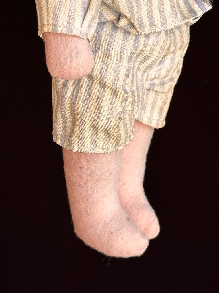 Antique German 9.5" Hug Me Kiddie Felt Composition Face Mask Googly Eyes Doll