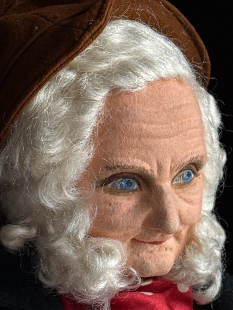 2 Large Vintage English Norah Wellings 25" Felt Cloth Elderly Couple Dolls