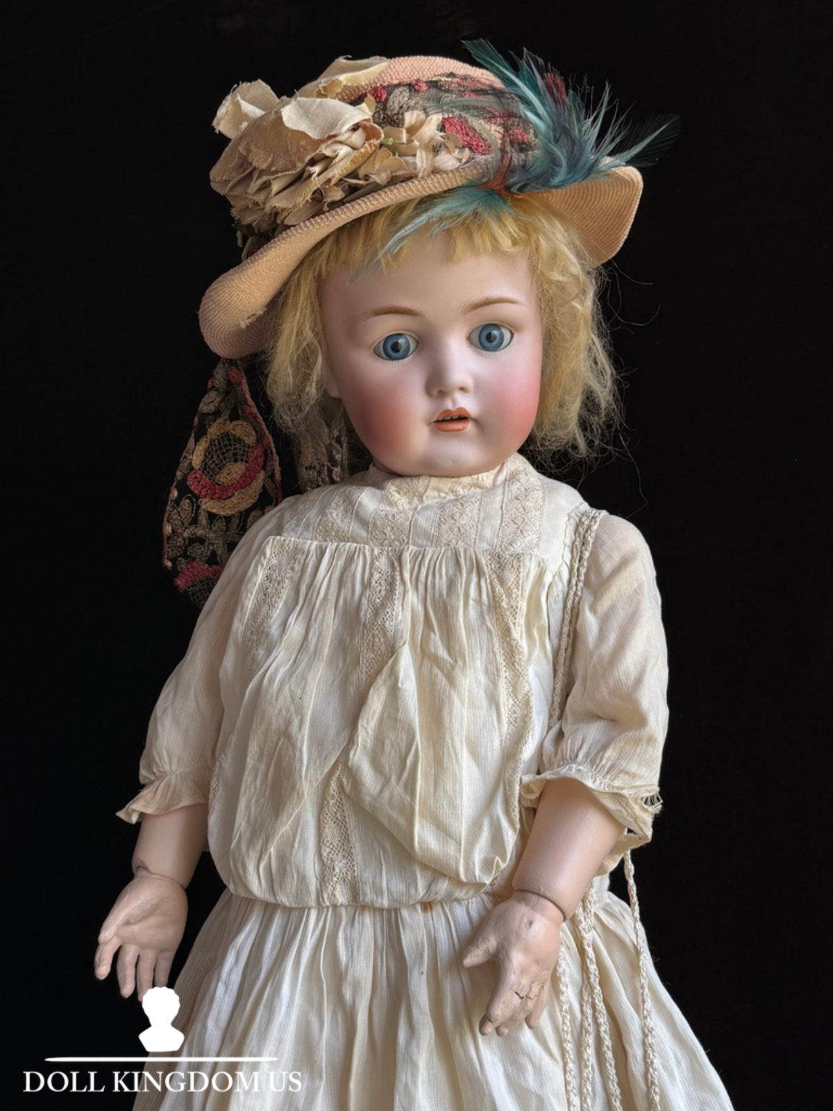 Large Antique German 27” Kestner 214 Bisque Head Doll