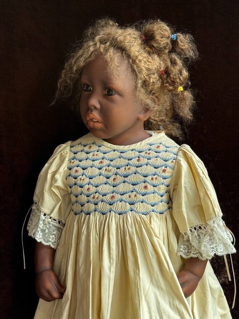 Lifelike 28" Artist Pauline Middleton Porcelain African American Girl Doll LE 20