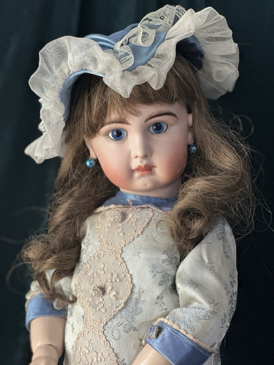 Artist Reproduction of French  Jumeau 27” Doll Porcelain Head Seeley Body